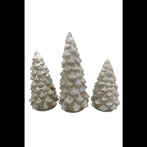 RCS LED Glittery Snow Capped Trees White -Set of 3